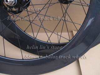   88mm tubular track carbon wheelset/ fixed gear carbon wheels  