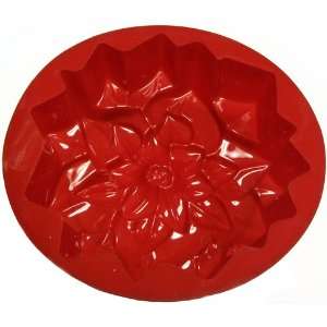 Cake Pans and Bundt Pans  Silicone Poinsettia Pan   Red  