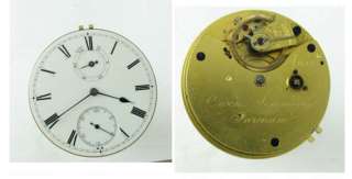 Rare Prescot Made Silver Chain Fusee Fareham Up/Down Pocket Watch 1876