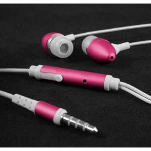   Headphones with Microphone and Play/Pause Button in Pink Electronics