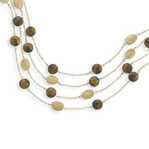  Multistrand Tigers Eye Fashion Necklace Jewelry
