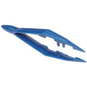   Blue ABS Plastic Forceps with Straight Tip, 110mm Length (Pack of 6