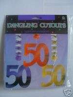 50th Birthday   BLACK FOIL PARTY DECORATIONS PACK (4)  