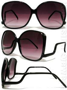 Womens Oversized Sunglasses Vintage Style Black 007  