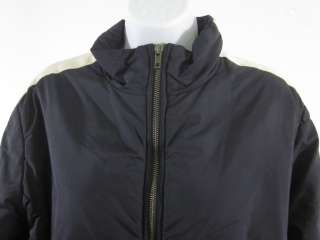 RAMOSPORT Black Cream Stripe Puffer Coat Jacket Sz L  
