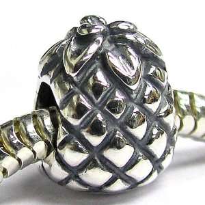  (Free S/H) Sterling Silver Fruit Pineapple For Pandora Troll 