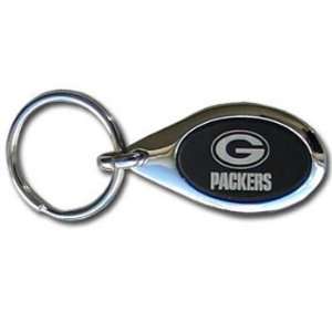  NFL Oval Chrome Key Chain   Green Bay Packers Sports 