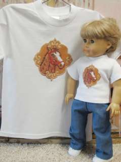 Matching Horse T Shirts for American Girl Doll and Child  