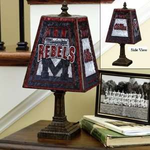    NCAA Mississippi Rebels Art Glass Table Lamp  