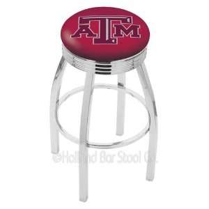 Texas A&M Aggies Logo Chrome Swivel Bar Stool Base with Ribbed Accent 
