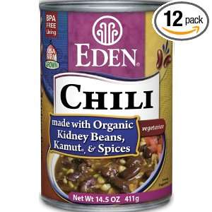 Eden Organic Kidney Beans & Kamut Chili, 14.5 Ounce Cans (Pack of 12)