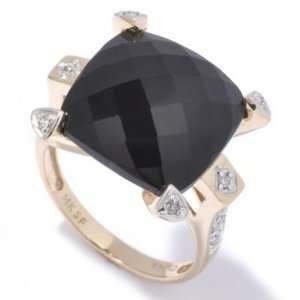  14K Gold Black Onyx & Diamond Ring Jewelry