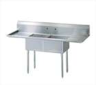 NSF 3 Compartment Under Bar Sink w Two Drainboards 60  