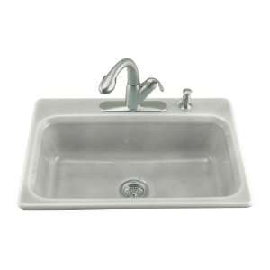   Self Rimming Kitchen Sink with Three Hole Faucet Drilling, Sea Salt