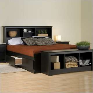 Prepac Sonoma Black Bookcase Platform Storage Bed  