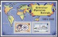 Gibraltar 539 MNH Ship, Map, Walter Raleigh  