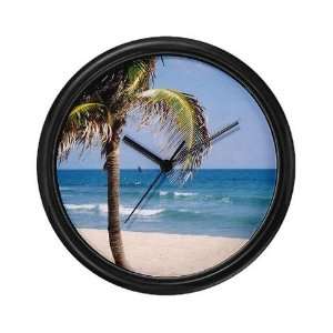  Palm Tree Beach Wall Clock by 