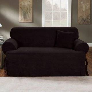 Chezmoi Collection Soft Micro Suede Solid Black T cushion Couch/sofa 