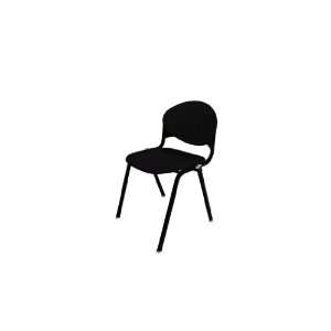   Cinch Plastic Back and Fabric Stacking Chairs, Black
