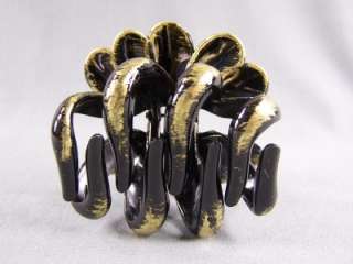 Bronze metallic black BIG round barrette octopus hair clip claw clamp 