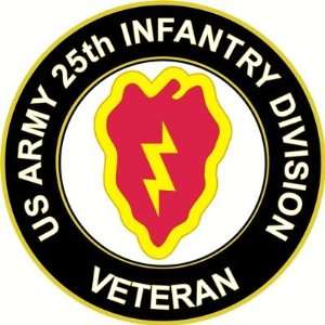  US Army Veteran 25th Infantry Division Sticker Decal 5.5 