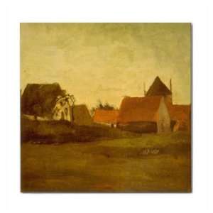   Vincent Van Gogh Art   Farmhouses   4 Ceramic Tile