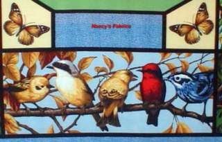 Backyard Birds Cardinal Humming Bird Fabric Panel **~ 843747047774 