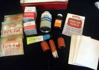 VINTAGE REXALL 1950S FIRST AID KIT~FILLED WITH ORIGINAL SUPPLIES~VERY 