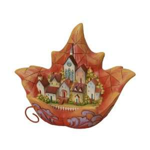   from Enesco Maple Leaf with Town Scene Figurine 6.5 IN