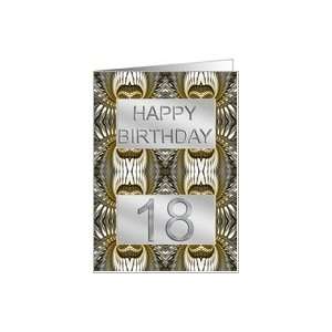   18th birthday card with Golden and silver pattern Card Toys & Games