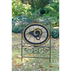 ST. LOUIS RAMS Team Logo STAINED GLASS YARD SIGN (20 x 38) by Memory 