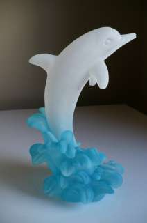 NEW DOLPHIN FIGURINE 8 Dolphin Figurine IN BLUE WAVES resin  