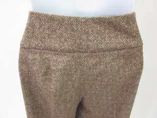 MAG MAGASCHONI Brown Tweed Cashmere Slacks Pants Size 2  