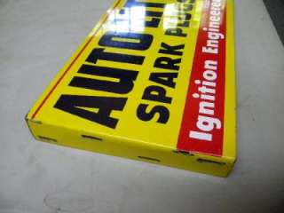 Old Autolite Ford Battery Spark Plugs Tin Flange Sign Original Plug 