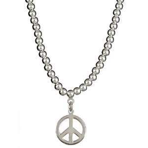  Tiffany Inspired Peace Sign Mini Tag Bead Necklace 
