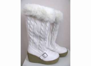 Limited Too Justice Girl Cable Knit White Boots 13 NWT  