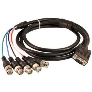  HD15 VGA Male to 5 BNC Male Cable with Ferrite 25 Ft Electronics