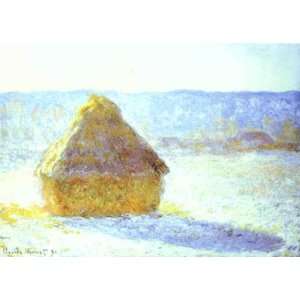   Claude Monet   50 x 36 inches   Haystack, Snow Effects, Morning Home