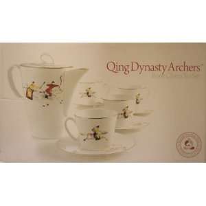  Qing Dynasty Archers Fine Bone China Tea Set 9 Piece 