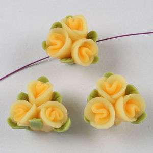 10pcs handmade fimo polymer clay flower beads sh0139  