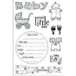   Boy Clear Unmounted Rubber Stamp Set (CL144) Arts, Crafts & Sewing