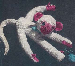 Vintage Crochet PATTERN Monkey Soft Toy Stuffed Animal  