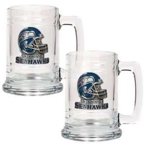  Seattle Seahawks Set of 2 Beer Mugs