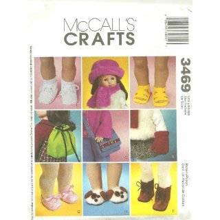 McCalls Patterns M3469 18 Inch Doll Accessories, One Size Only