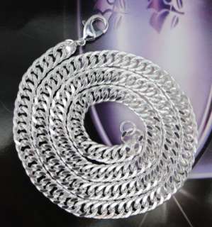 925 Silver Plated Chain Link Necklace 6mm JN46 On Sale  