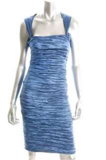 Nicole Miller NEW Blue Clubwear Dress BHFO Ruched 10  
