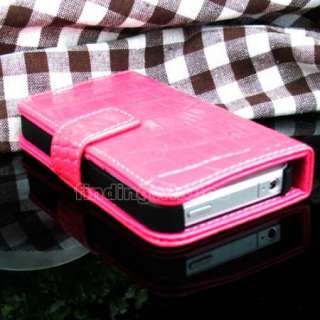 HOT PINK WALLET FLIP LEATHER CASE CROCO POUCH COVER PROTECTOR FOR 