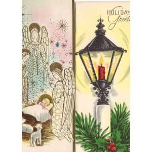    Vintage Pair Christmas Cards Unused 50s 60s 