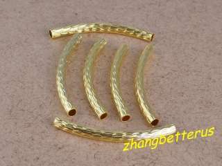 32 Pcs Gold Plated Spacer Loose Beads Tube Charms Jewelry Findings 45 