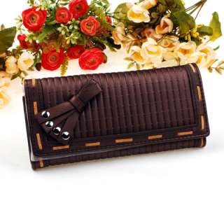new long lady women clutch Wallet Purse with button bag  